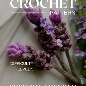 Crochet Pattern - FRENCH LAVENDER Mini Bouquet - Level 5