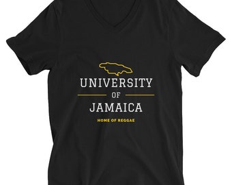 University of Jamaica Unisex Short Sleeve V-Neck T-Shirt