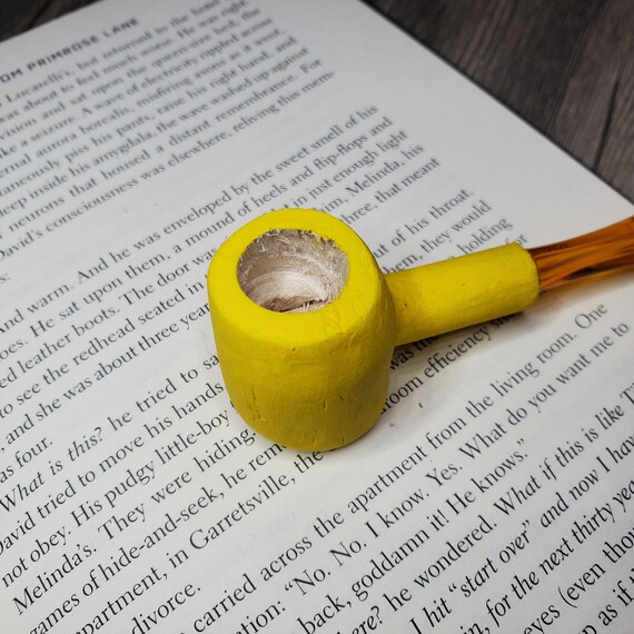 Unique Painted Yellow Hardwood Oak Briar Birch Tobacco Pipe, Cherry  Strawberry Wood Stained Natural Smoking Pipe Tobacco Pipe