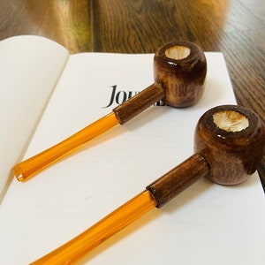 Pipe à tabac Pipe en bois faite à la main Pipe en bois dur Accessoires de collection pour pipe neuve