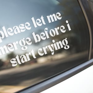 Please Let Me Merge Before I Start Crying Car Decal/ Car Sticker/ Funny Sticker/Funny Car Decal