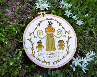 Over the Garden Wall inspired Enoch Pottsfield Cross Stitch Pattern: Autumn Harvest (PDF Download)