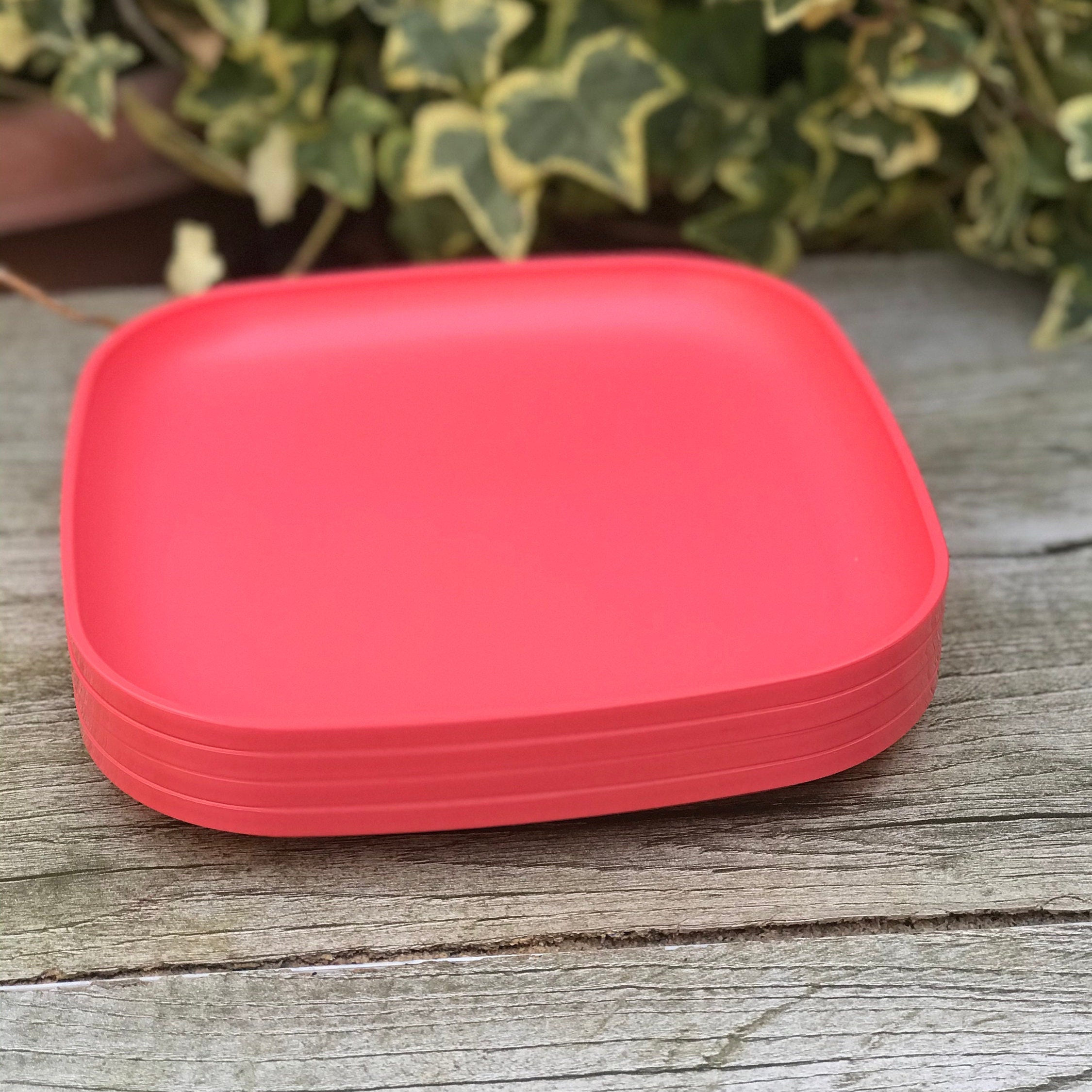 Tupperware Set of 4 Snack Cups 4 Ounce Sheer Coral Pink