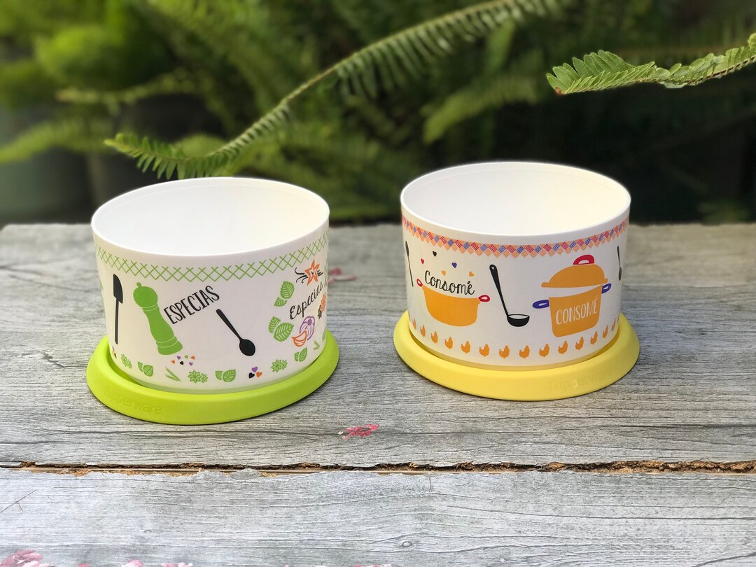 Tupperware Small One Touch Canister Set of 2 Spanish Etsy