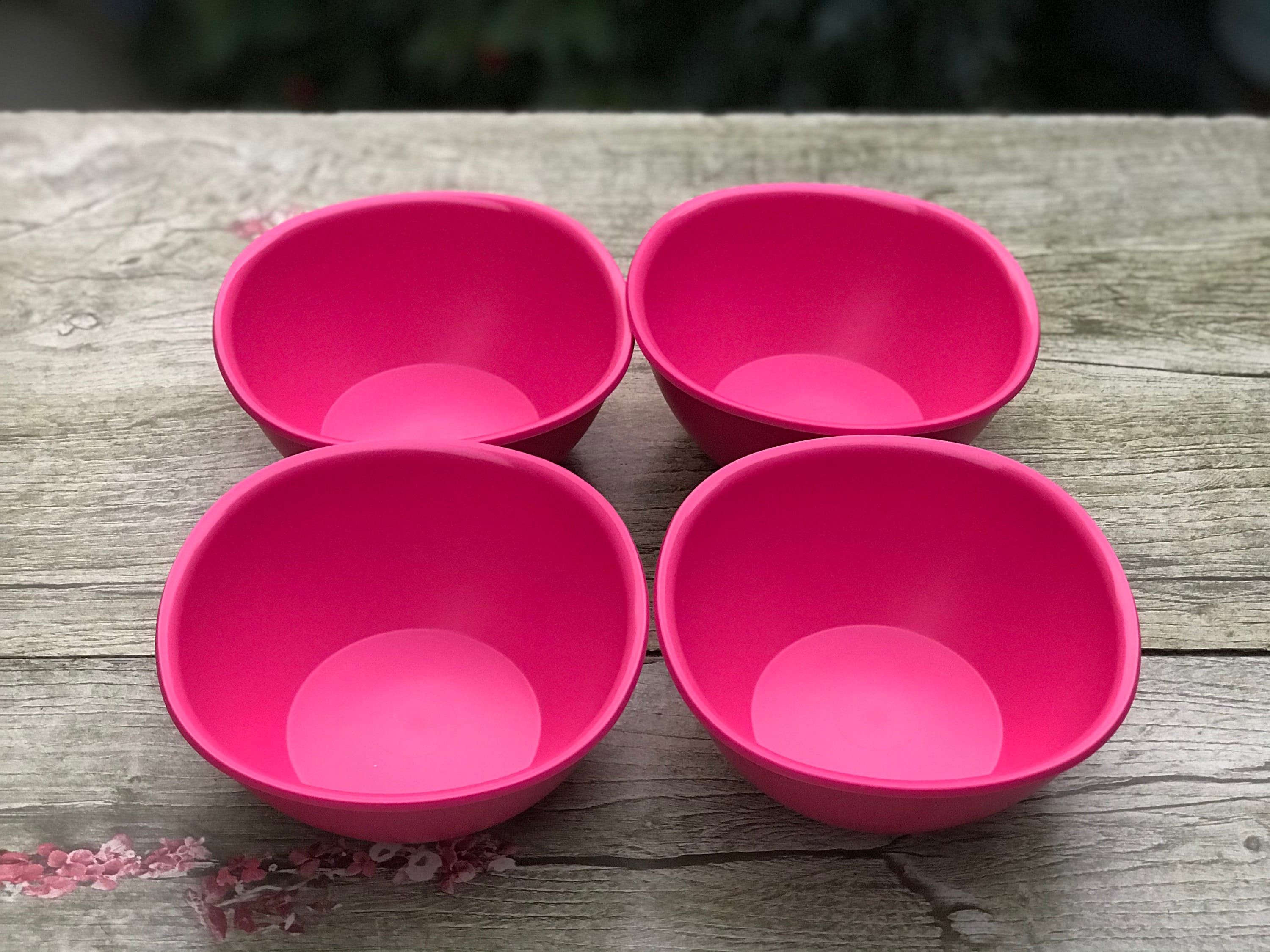 NEW tupperware legacy soup bowl set of 4 popsicle red FReeShip