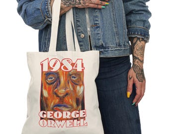 George Orwell 1984 bokväska: Litterär canvas shoppingväska