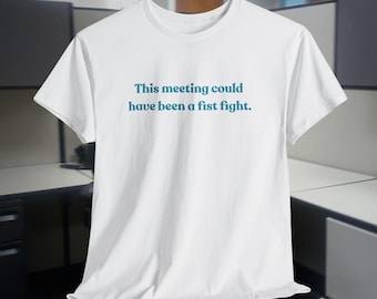 "Lustiges ""Fist Fight Meeting"" Grafik-T-Shirt, sarkastischer Büro-Humor."