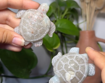 Trolleite Turtle Carving ~ Crystal Sea Turtle Carvings ~ Crystals Rocks Minerals