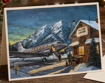 Alpine Airport - Holiday Card & Envelope Set