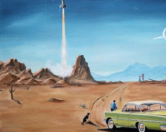 Limited Edition Print- "Watching the Launch: Luna Probe Seven"