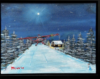 Original 2024 Oil Painting- "MiniWagon in the Snow"