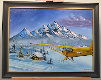 Original Oil Painting- "A Cub for Christmas"