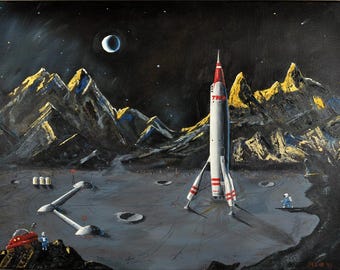 Original Painting- "Moonliner Far From Home"