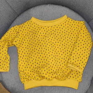 Cuddly warm sweater pullover mustard dark blue organic cotton size 50-104