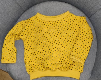 Kuschelig warmer Sweater Pulli Senf Dunkelblau Bio-Baumwolle Gr. 50-104