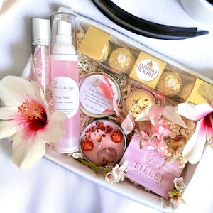ROSE QUARTZ PEONY Self Care Gift | Pamper Self Care Christmas Gift Box | Bath & Beauty Spa Relaxation Gifts for Her | Self Care | Thank You