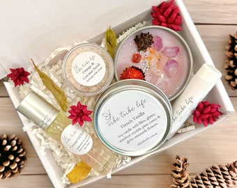 BOX OF HAPPINESS Self Care Gift Hamper Set | Pamper Self Care Christmas Gift Box | Bath Beauty Spa Relaxation Gifts for Her | Self Care