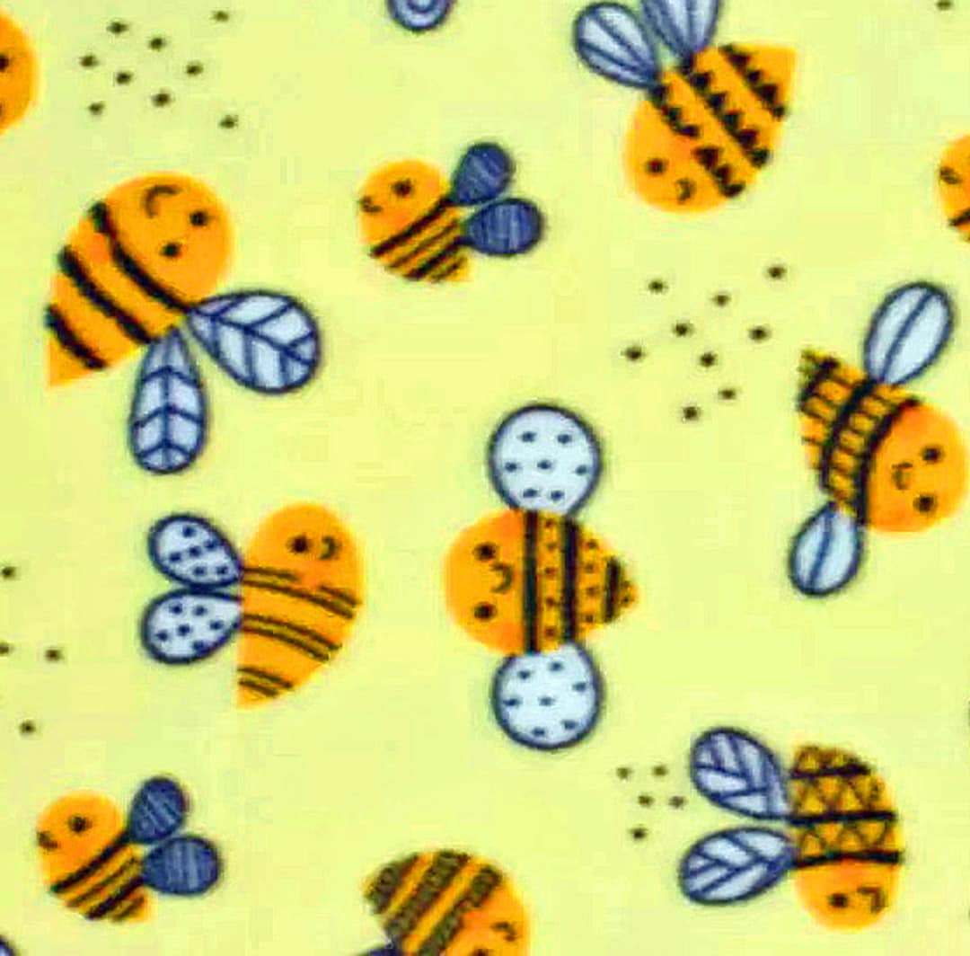 Fleecehappy Bees 100 Polyester Blizzard Fleeceby the Yard Etsy