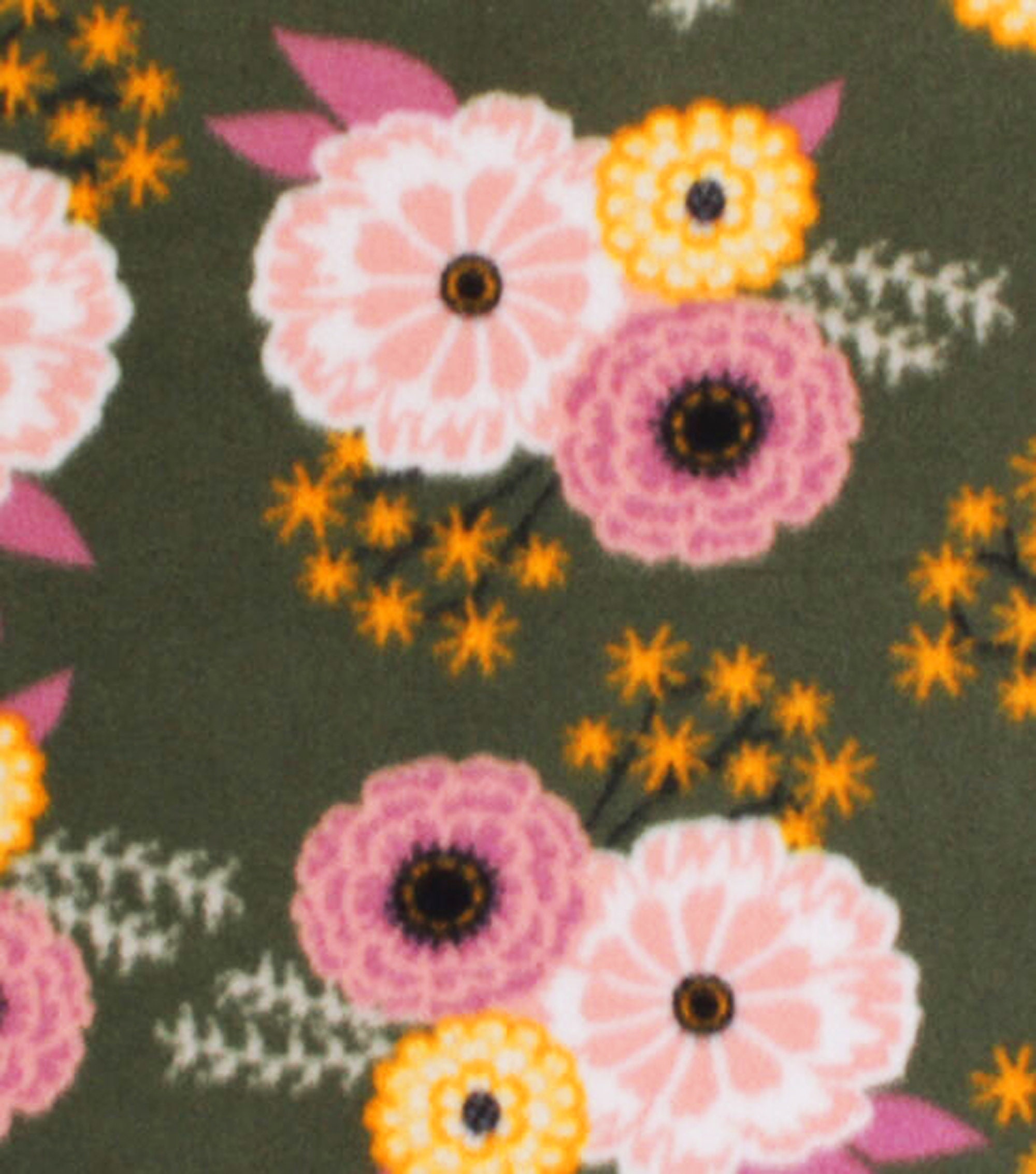 Cotton Fleece Fabric by The Yard Flower Fabric 148cm Wide Cozy Baby Small  Flower (Red Brown)