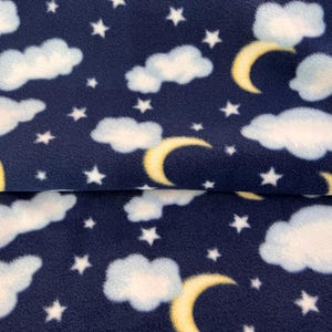 Fleece-Månar och stjärnor- Gårdvis-, 100% polyesterfleece-