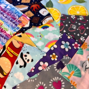Fleece Scraps- Assorted Various Prints- Blizzard Fleece Mystery- Approx- 12 x12, quilting, sewing, pets