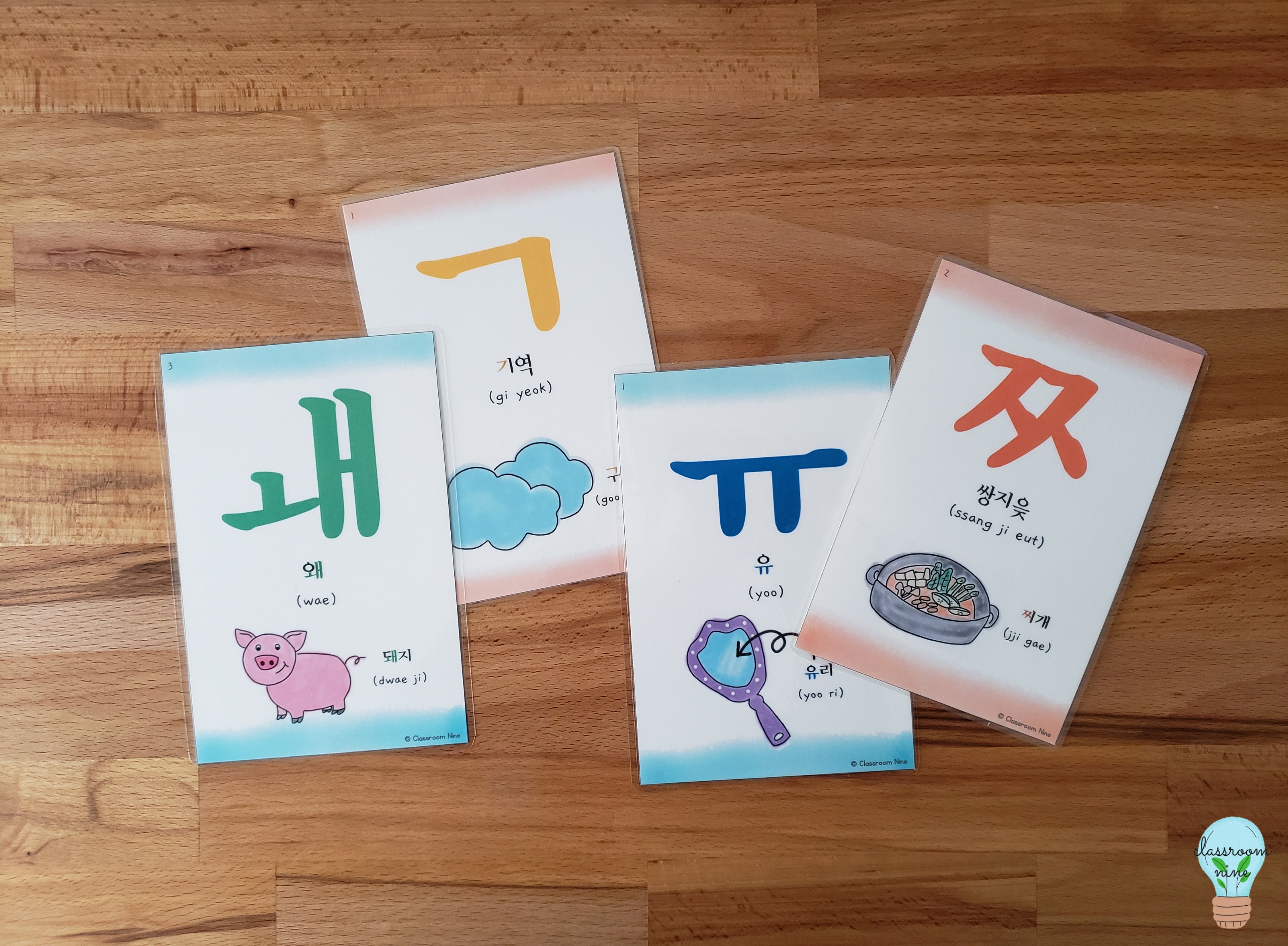 Korean Alphabet Flashcards - Etsy