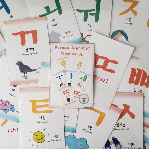 Korean Alphabet Flashcards Etsy