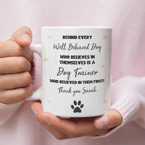 Personalised Dog Trainer White Ceramic Mug, Thank You Dog Trainer, Puppy School Gift, Dog Obedience Trainer Mug, Puppy Training School Gift