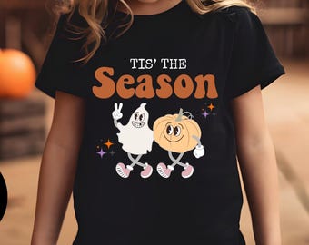 Halloween Ghost Pumpkin Sweatshirt: Retro Spooky Season Graphic Tee