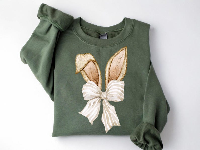 Cute Bunny T-shirt, Rabbit Shirt, Easter Shirt, Happy Easter Day, Easter Gift, Coquette Bow Easter, Coquette Bow Shirt, Bunny Ears Shirt, Easter Sweatshirt, rabbit easter, bunny easter, eggs hunt, easter egg