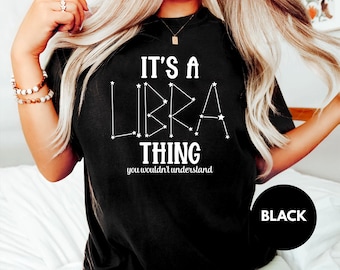Libra Zodiac Shirt: Star Constellation Astrology Tee, October Birthday Gift
