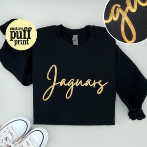Puff Print Team Sweatshirt: Embossed Mascot Design (Custom Text)