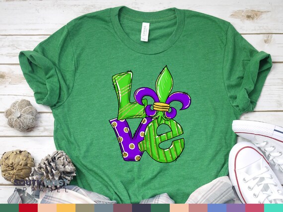 Camisa de amor de Mardi Gras Camisa Fat Tuesday Camisa De Amor Camisa de fiesta de