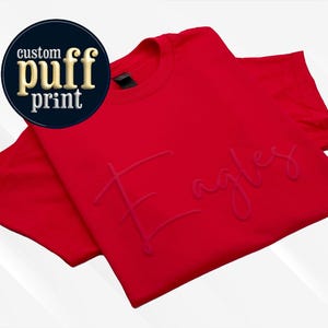 T-shirt personnalisé avec impression bouffante pour le jour du match, chemise esprit mascotte, sports d&#39;équipe personnalisés, football, baseball, basket-ball, cadeau pour maman, t-shirt bouffant à la mode