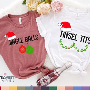 Funny Christmas Couple Shirt Set, Holiday Matching Shirts image 7