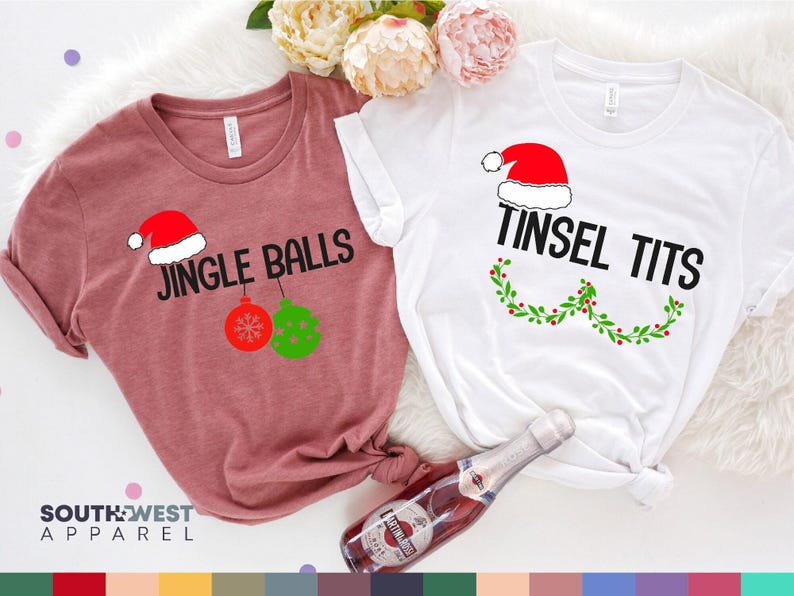 Funny Christmas Couple Shirt Set, Holiday Matching Shirts image 7