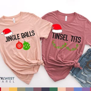 Funny Christmas Couple Shirt Set, Holiday Matching Shirts image 4