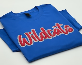 Team Spirit T-Shirt: Glitter Puff Letters - Custom Embossed Design