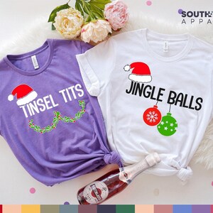 Funny Christmas Couple Shirt Set, Holiday Matching Shirts image 2