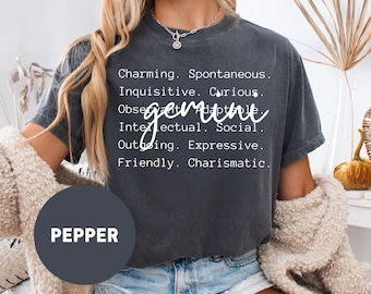Comfort Colors® Gemini Shirt Sweatshirt: Zodiac Astrology Gift