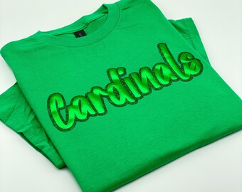 Glitter Puff Print Shirt: Custom Embossed 3D Letters, Team Spirit