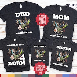 Galactic Birthday Boy Shirt Matching Family Space Party Tee Cute Green Alien Birthday T-Shirt Personalized Kids or Toddler Gift