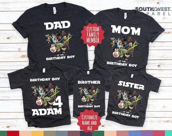 Galactic Birthday Boy Shirt Matching Family Space Party Tee Cute Green Alien Birthday T-Shirt Personalized Kids or Toddler Gift