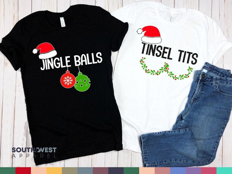 Funny Christmas Couple Shirt Set, Holiday Matching Shirts image 5