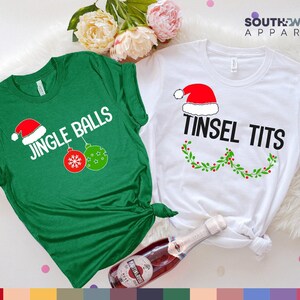 Funny Christmas Couple Shirt Set, Holiday Matching Shirts image 3