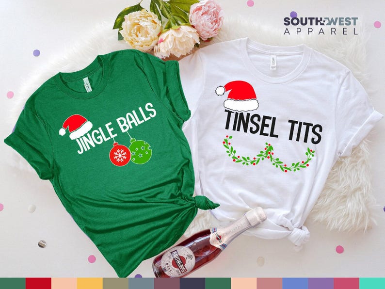 Funny Christmas Couple Shirt Set, Holiday Matching Shirts image 3