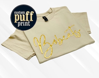 Custom Puff Print Shirt: Personalized School Spirit, Team Name