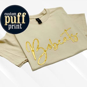 Chemise personnalisée à imprimé bouffant pour le jour du match Chemise esprit d&#39;école personnalisée Sports d&#39;équipe personnalisés Football Baseball Basketball cadeau maman T-shirt bouffant tendance