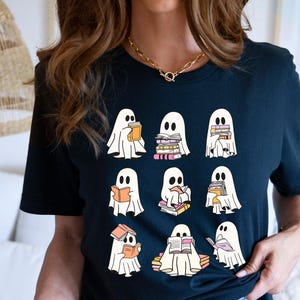 Reading Ghost Shirt, Halloween T-Shirt, Book Lover Shirt, Halloween Gift For Librarian, Ghost Book Sweatshirt, Cute Spooky Season Tshirt