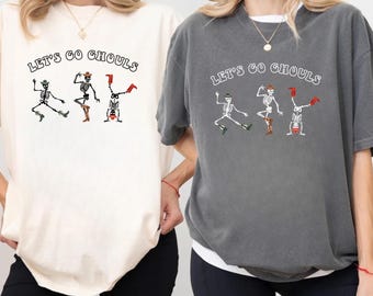 Comfort Colors® Let's Go Ghouls Shirt: Western Skeleton Halloween Sweatshirt